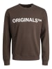 Jack & Jones Basic Sweater Langarm Shirt Rundhals Pullover JORCLEAN in Braun