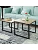 SoBuy 2er Set Couchtisch in Natur / Schwarz - (B)50 x (H)50 x (T)50 cm