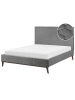Beliani 2-tlg Doppelbett BAYONNE in Grau/Braun