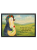 Mr. & Mrs. Panda Schmutzfangmatte Pinguin Blumen Design mit Spruch in Weiß