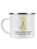 Mr. & Mrs. Panda Kaffeetasse Giraffe Zufrieden mit Spruch in Weiß