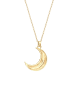 Elli Halskette 925 Sterling Silber Halbmond in Gold