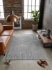 KADIMA DESIGN Hochflorteppich 3D Bögen Boho Waschbar Wohnzimmer in Silber