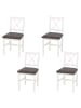 MCW 4er-Set Esszimmerstuhl F77, Weiß, Polster grau