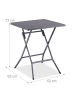relaxdays Klapptisch in Grau - (B)62 x (H)73 x (T)62 cm