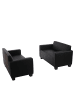 MCW 2er-Set 2er Sofa Moncalieri, Schwarz