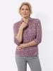 WITT WEIDEN Poloshirt in anthrazit-rosé-bedruckt