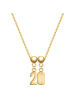 Glanzstücke München Set (Kette + 2 Charms) Zahl 20 aus Sterling Silber in gelbgold
