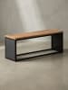 KADIMA DESIGN Sitzbank Akazie Massivholz / Steinoptik 120x45x35 cm Flurbank mit