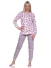 NORMANN langarm Schlafanzug Bündchen Pyjama Hose Streifen - 75710 in beere