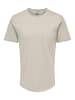 Only&Sons Langes Rundhals T-Shirt Einfarbiges Kurzarm Basic Shirt ONSBENNE in Beige-2