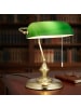 relaxdays Bankerlampe in Grün/ Messing - (H) 31 cm