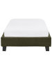 Beliani Einzelbett ROANNE in Grün/Dunkler Holzfarbton - (W) 100 x (H) 29 x (L) 213 cm