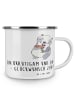 Mr. & Mrs. Panda Emaille Tasse Bräutigam Gentleman mit Spruch in Weiß