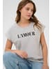 Kaffe T-shirt KAbine Regular fit in Grey mel. W. Black Deep Print