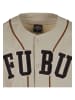 FUBU FUBU Herren FM233-007-1 FUBU College Leather Baseball Jersey in creme/black/brown