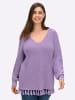 sheego V-Ausschnitt-Pullover in lavendel-meliert