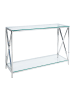 Beliani Konsolentisch AUDET in Silber/Transparent - (W) 120 x (H) 76 x (L) 40 cm