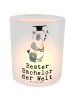 Mr. & Mrs. Panda Windlicht Panda Bester Bachelor der Welt mit Sp... in Transparent
