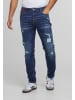 2Y Studios 2Y Studios 2Y EMILIO RIPPED SLIM FIT JEANS in midblue