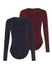 Laura Scott Langarmbody in navy+bordeau