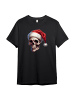 PAULGOS Herren T-Shirt, Totenkopf Weihnachten in Sand