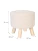 relaxdays Hocker in Beige/ Natur - (H)30 x Ø 30 cm