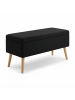 relaxdays Sitzbank in Schwarz  - (B)110 x (H)40 x (T)40 cm