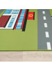 KADIMA DESIGN Kinderteppich waschmaschinenwaschbar Stadtverkehrs Kinderzimmer in Grün
