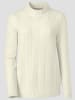 Sieh an! Stehkragenpullover in wollweiß