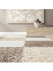 KADIMA DESIGN Teppich Hochflor Shaggy Waschbar Karo RHEIN Strapazierfähig in Mokka