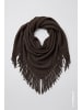 monari Fransen Schal aus Wolle in Dreiecksform in Black Coffee