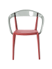Beliani 4er-Set Esszimmerstuhl MALEVIZI in Rot/Transparent