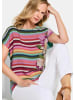 GOLDNER Streifenshirt mit floralen Akzenten in bunt / geringelt