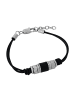 Tom Tailor Armband Edelstahl, Leder in silber