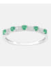 Diamant L'éternel Eternity-Ring aus 375 Weißgold mit 0.17 Karat Diamant mit Smaragd