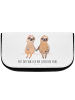 Mr. & Mrs. Panda Reise Kosmetiktasche Faultier Pärchen mit Spruch in Weiß
