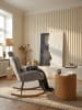 KADIMA DESIGN Schaukelstuhl Komfort | Wippfunktion, Polster Abnehmbar, Rubberwood in Anthrazit