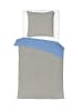 JACK 2 tlg. Renforcé Wende Bettwäsche 135x200cm Zweifarbig in Grau/Hellblau