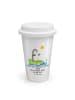 Mr. & Mrs. Panda Kaffeebecher To Go Pinguin Surfer mit Spruch in Weiß