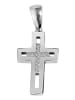 Adeliás Damen Anhänger – Kreuz Kreuzanhänger aus 925 Silber mit Zirkonia in silber