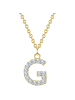 Glanzstücke München Halskette Buchstabe G aus Sterling Silber mit Zirkonia in gelbgold