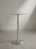 KADIMA DESIGN Stehtisch | Glas, 60x60x105cm, Rund, Silber, Chrom