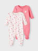 name it 2er Pack Baby Strampler mit Print und Knöpfen in Rosa