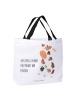 Mr. & Mrs. Panda Shopping Bag Kuh mit Spruch in Weiß