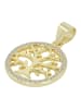 Adeliás Damen Anhänger – Lebensbaumanhänger aus 925 Silber mit Zirkonia in gold