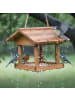 relaxdays Vogelfutterhaus in Geflammt - (B)26 x (H)22 x (T)22 cm
