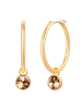 Lulu & Jane Creolen aus Messing mit Glaskristall in gelbgold