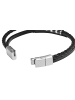 Adeliás Damen Armband – Textilarmband aus Leder 20,5 cm in schwarz