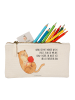 Mr. & Mrs. Panda Schminktasche Katze Wolle mit Spruch in Weiß